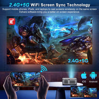 2025 4K UHD Projector 35000 Lumens Android Wifi 6 BT5.2 64G Native1080P Full HD Home Theater Movie Projector for Netflix